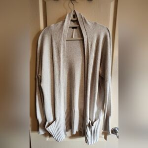 TEMPERANCE Cozy Cream Open-Front Sweater. Size Large.